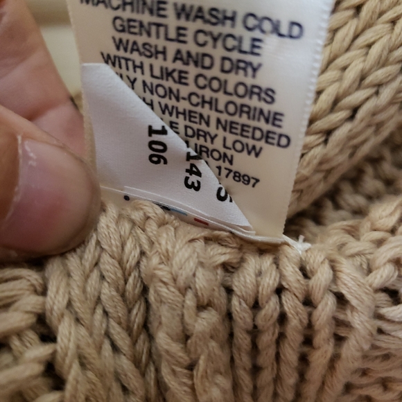 Y2k/ Early 2000s Old Navy Size S Tan Cable Knit Shrug Cardigan Casual Vintage - Picture 5 of 5